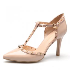 New retro thick-heeled round-head high-heeled women's shoes, lairsdan spring 2020 commuter single 8M43701