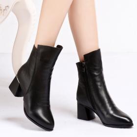 Topgloria/Tompgro Comfort Autumn and Winter New round-headed boots Comfortable thick-heeled boots 110360H